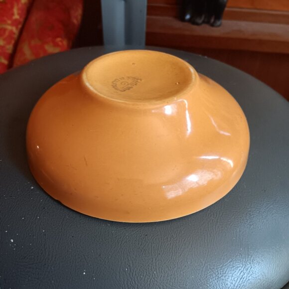 Vintage Cielo Ware Orange Ceramic Cereal Bowl Made In California 6" - Picture 10 of 13